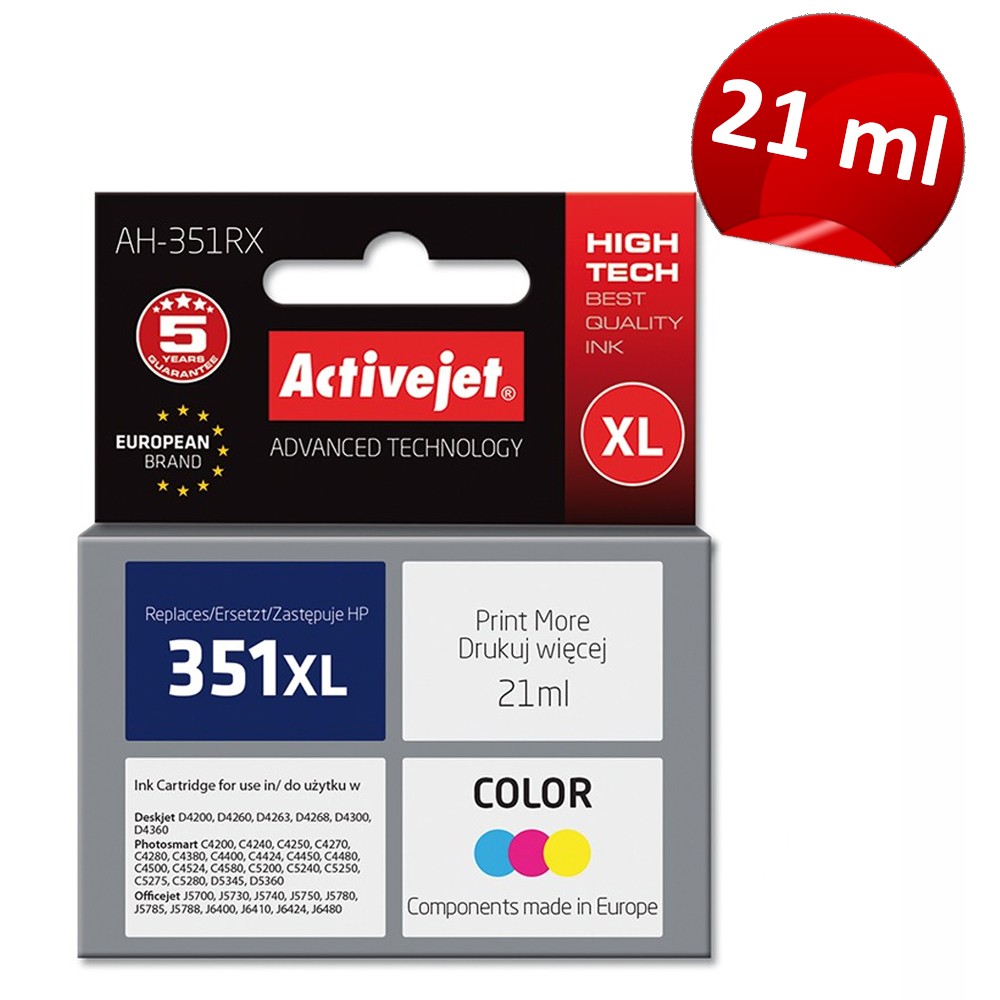Cartus compatibil HP-351xl color pentru HP CB338EE, Premium Activejet, Garantie 5 ani - imagine 4